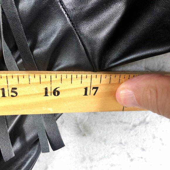 Strut and Bolt Mini Romper Womens S Black Vegan Leather Fringe Whimsigoth NEW - Picture 6 of 16